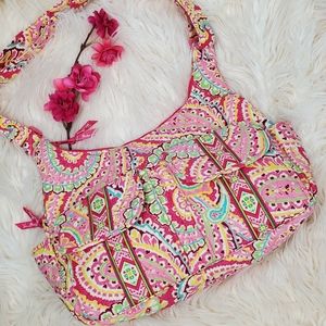 Vera Bradley tote pink/green handbag with pockets